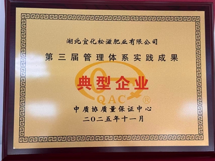 松滋肥业获评管理体系实践成果典型企业