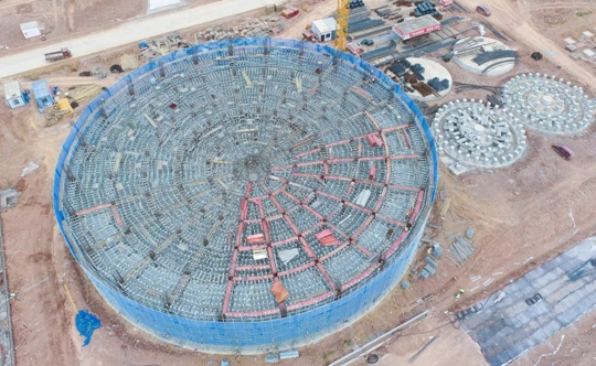 邦普宜化项目标志性建筑“鸟巢”初具雏形！